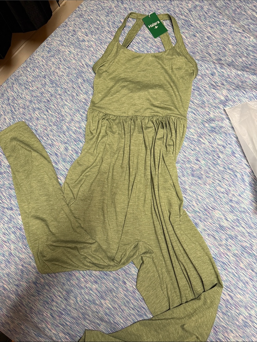 HALARA Olive Green Racerback Jumpsuit
